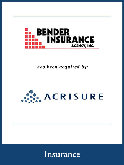 Bender Insurance Agency, Inc has been acquired by ACRISURE