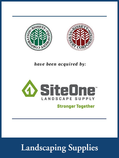 Bisset Nursery & Bisset Equipment Corporation have been acquired by SiteOne Landscape Supply