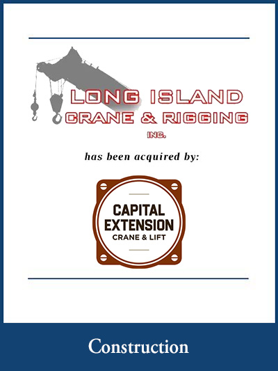 Long Island Crane and Rigging has been acquired by Capital Extension